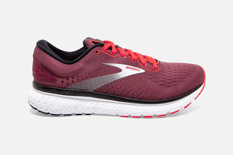 Tenis Corrida Brooks Glycerin 18 Feminino Brasil - Bordeaux/Coral/Branco 0718256-DJ